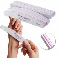 Pilnik do paznokci PHQ łódka 100/180 półksiężyc szary zebra 50 sztuk