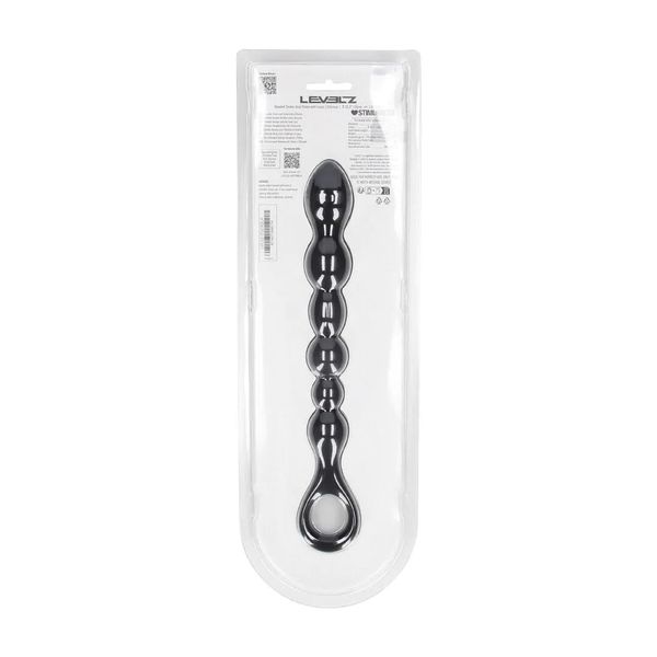 Beaded Snake Silicone Anal Probe With Loop - Black zdjęcie 3