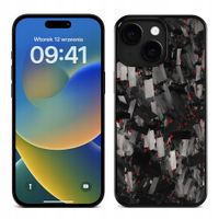 Apple iPhone 15 ETUI CASE OBUDOWA KUTY CARBON RED FORGED WŁÓKNO WĘGLOWE