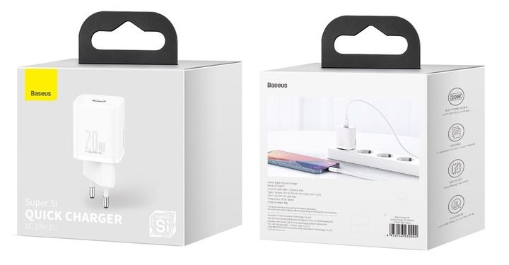 BASEUS SZYBKA ŁADOWARKA DO TELEFONU IPHONE ZASILACZ USB-C TYP-C QC 20W PD zdjęcie 4