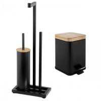 Zestaw Stojak Uchwyt na papier toaletowy + Szczotka do WC + Kosz 3L