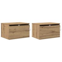 Ścienny stolik nocny with 2 pcs dąb artisan 50 x 36 x 30 cm