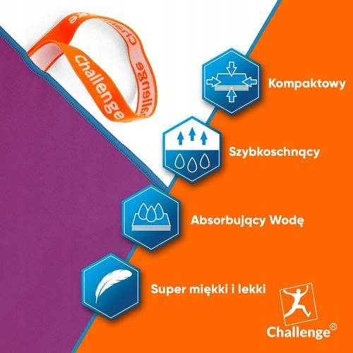 RĘCZNIK Z MIKROFIBRY 80x150 cm fioletowy NEW na Arena.pl