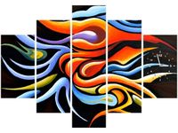 105CM 150CM ZEGAR 5 ELEM KOBIETA TAŃCU DRUK OBRAZ