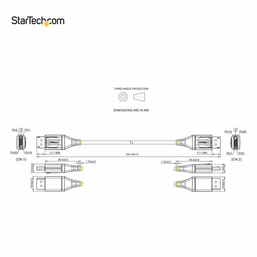 Kabel USB Startech DP14VMM1F Czarny 30 cm na Arena.pl