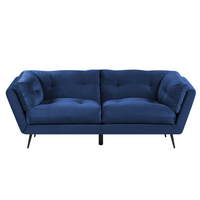 Sofa 3-osobowa welurowa niebieska LENVIK