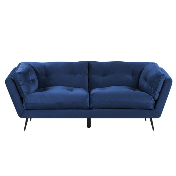 Sofa 3-osobowa welurowa niebieska LENVIK zdjęcie 1