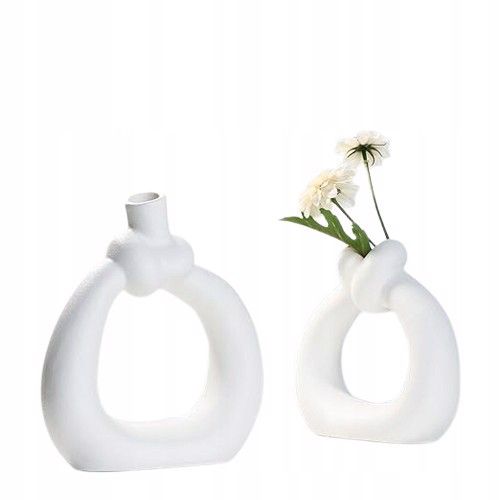 Wazon ceramiczny biały 2 szt zdjęcie 1