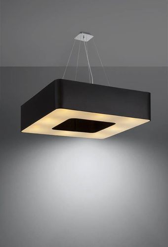 Wisząca LAMPA materiałowa SL.0828 kwadratowa OPRAWA zwis abażurowy czarny na Arena.pl