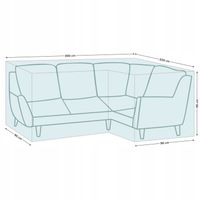 WODOODPORNY POKROWIEC NA NAROŻNIK OGRODOWY 300/225x90x95 CM ODPORNY NA UV