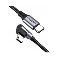 Kabel USB-C do USB-C, kątowy UGREEN US255,3A, 60W, 0.5m (czarny)