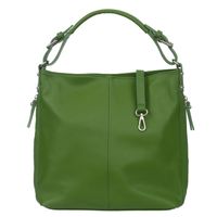 VERA PELLE torebka skórzana elegancka worek z paskiem V566 c.limonkowa