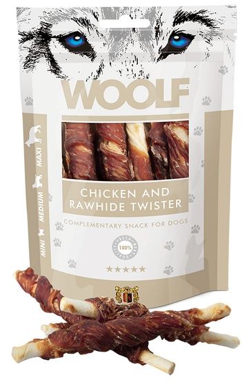 Woolf Chicken & Rawhide Twister 100g zdjęcie 1