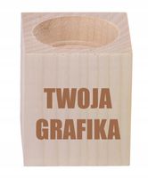 ŚWIECZNIK drewniany GRAWER LOGO GRAFIKA personalizacja reklamowy gadżet