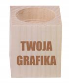 ŚWIECZNIK drewniany GRAWER LOGO GRAFIKA personalizacja reklamowy gadżet
