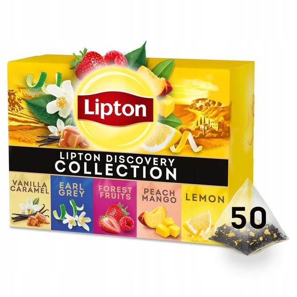 Herbata czarna Lipton Discovery Collection Variety Pack 50 piramidek zdjęcie 2