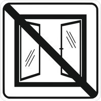 Tabliczka informacyjna piktogram 10x10 grawer Nie otwierać okien