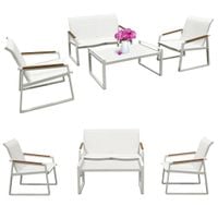 zestaw mebli ogrodowych 2x krzesło sofa stolik komplet aluminium na taras