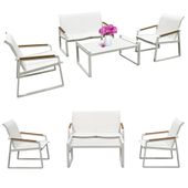 zestaw mebli ogrodowych 2x krzesło sofa stolik komplet aluminium na taras