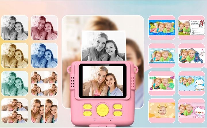 APARAT POLAROID NATYCHMIASTOWY DLA DZIECI FILMÓW ZDJĘĆ DRUK TERMICZNY 32GB zdjęcie 5