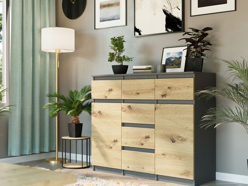 KOMODA 98CM SZAFKA 6 SZUFLAD ANTRACYT MIX ARTISAN S62D na Arena.pl