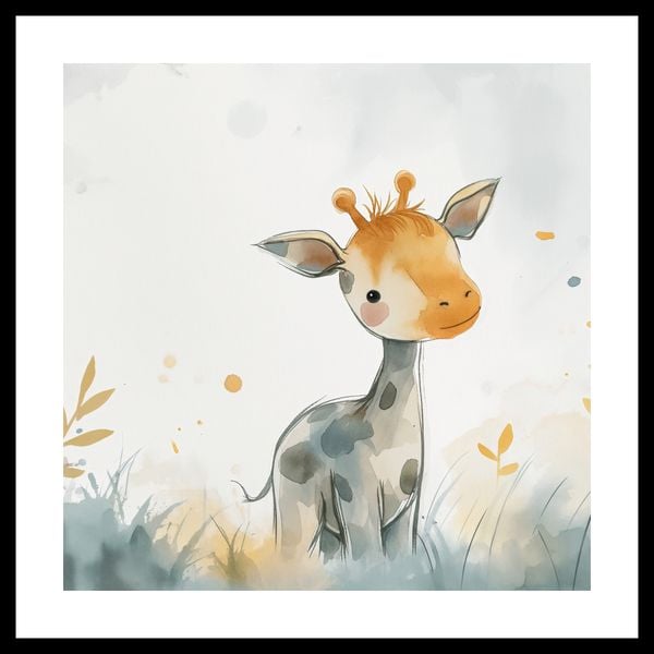 Plakat 50x50cm Mała Żyrafka zdjęcie 3