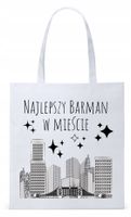 Dla Barmana Bartender Torba Eco Biała Shopper Z Nadrukiem Ze Zdjęciem