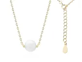 POZŁACANY SREBRNY NASZYJNIK CELEBRYTKA JASNA PERŁA PEREŁKA KULKA KULECZKA