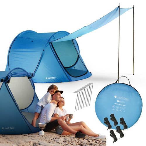 NAMIOT PLAŻOWY SAMOROZKŁADAJĄCY PARAWAN POP UP ZAMYKANY Z DASZKIEM OUTTEC na Arena.pl