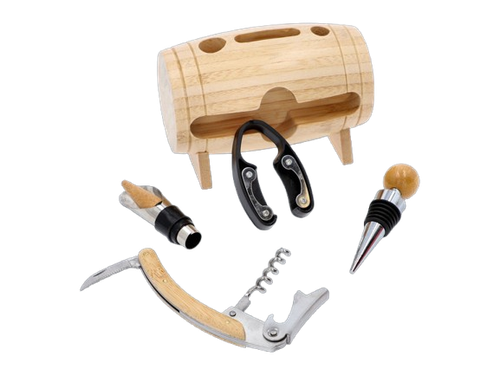 Zestaw do Wina w Drewnianej Beczce Komplet Akcesoriów Winiarskich na Arena.pl