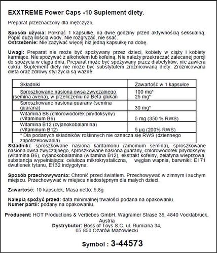 supl.diety exxtreme power caps 1x10 stk. na Arena.pl
