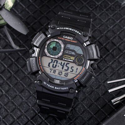 ZEGAREK MĘSKI CASIO Digital Moonphase  WS-1500H-1A + BOX na Arena.pl