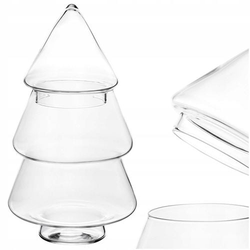 BOMBONIERKA CHOINKA SZKLANY POJEMNIK NA PIERNICZKI DEKORACJA ŚWIĄTECZNA na Arena.pl