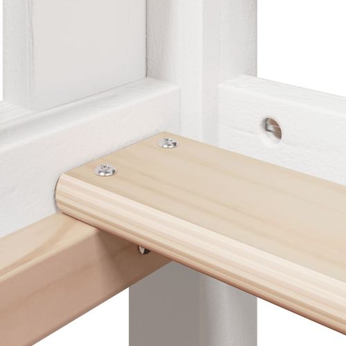 Łóżko z piętrem i daszkiem, białe, 90x190 cm, drewno sosnowe na Arena.pl