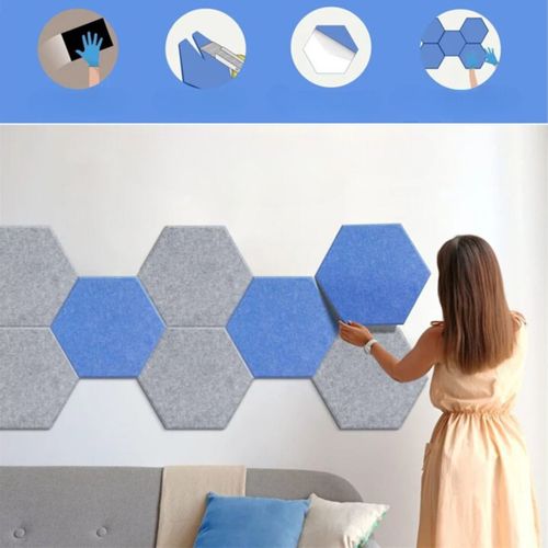 Panele Ścienne Filcowe 3D Heksagon Zagłówek Samoprzylepne Akustyczne Soft na Arena.pl