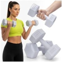 Ciężarki 2x3 kg hexagonalne do ćwiczeń fitness hantle zestaw 2 szt. szare