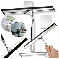 ŚCIĄGACZKA DO SZYB PARY WODY KABIN LUSTER UCHWYTEM METALOWA SREBRNA HACZYK