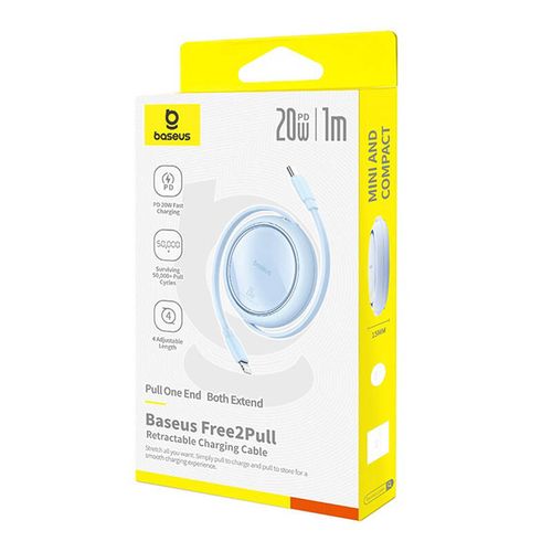 kabel usb baseus free2pull usb-c do ip 20w 1m (niebieski) na Arena.pl