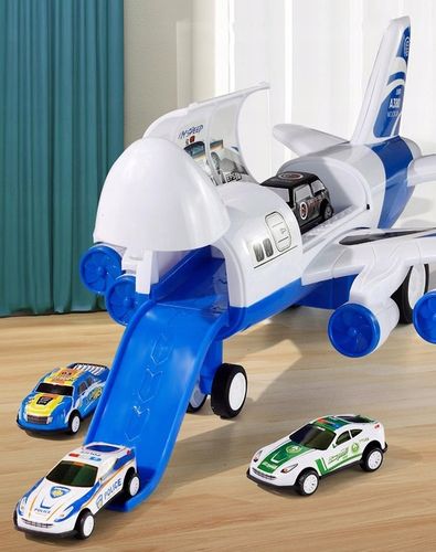 SAMOLOT Z 18 SAMOCHODAMI dla dzieci zabawki o tematyce policyjnej na Arena.pl