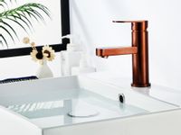 Bateria do łazienki złoty róż kran na umywalkę alu