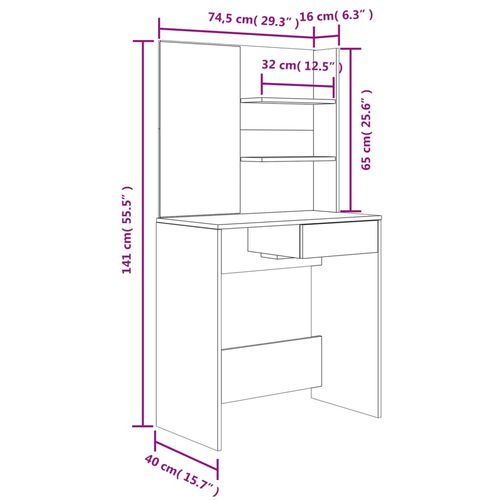 Toaletka, czarna, 74,5x40x141 cm na Arena.pl