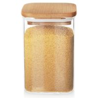 Pojemnik Szklany Bambus Kuchenny Szczelny Żywności Produktów Sypkich 1,1L