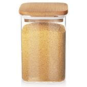 Pojemnik Szklany Bambus Kuchenny Szczelny Żywności Produktów Sypkich 1,1L