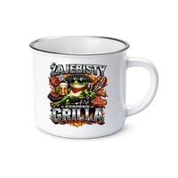Żajebisty kierownik grilla - kubek emaliowany na prezent GRILL ŚMIESZNE