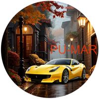 Opłatek na tort Urodziny Ferrari Auto Samochód Logo Bryka Fura Tekst Gratis