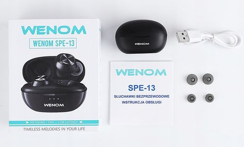 SŁUCHAWKI BEZPRZEWODOWE WENOM SPE-13 BT 5.3 WODOODPORNE 2 mikrofony że oo na Arena.pl