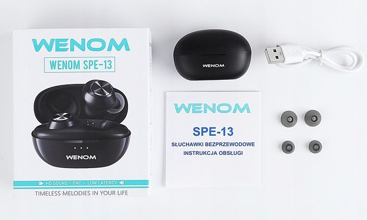 SŁUCHAWKI BEZPRZEWODOWE WENOM SPE-13 BT 5.3 WODOODPORNE 2 mikrofony że oo zdjęcie 8