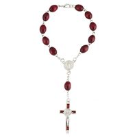 Różaniec Św. Krzysztofa dziesiątka bordowa