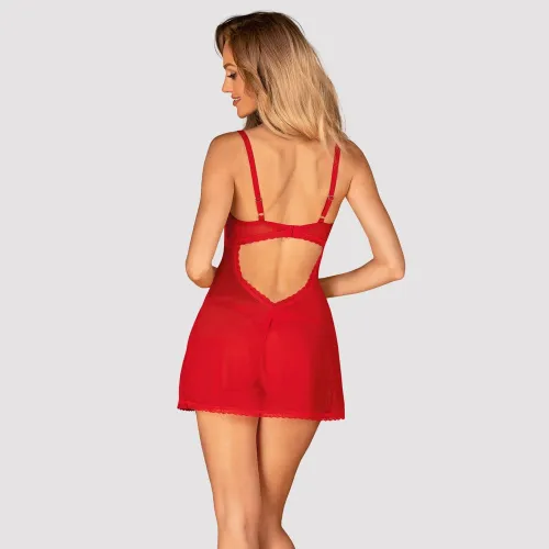 obsessive chilisa xl/2xl - sukienka połprzezroczysta z koronką i stringi na Arena.pl