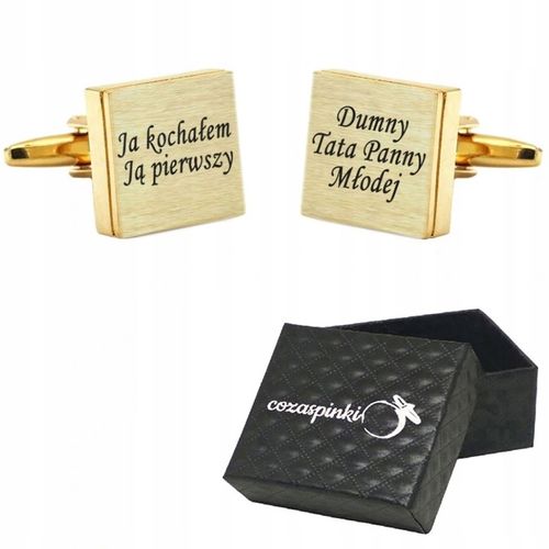 Spinki do mankietów DUMNY TATA PANNY MŁODEJ ślub na Arena.pl
